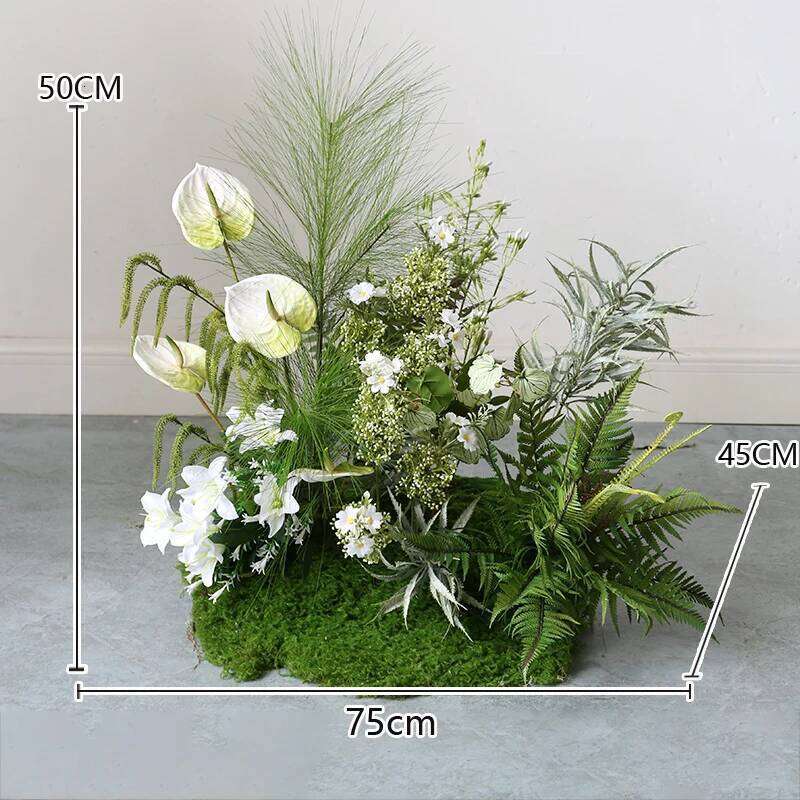 White Green Wedding Arch Backdrop Decor Artificial Flower Row Arrangement Hanging Corner Flowers Party Floor flower decoration Y260130