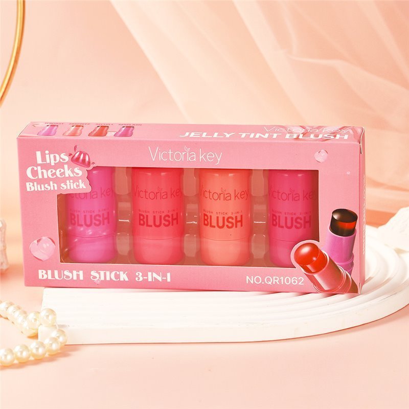 Long Lasting Jelly Blush Stick 4 Colors Multi Function Matte Lip Balm Brighten Eyeshadow 3 in 1 Lip Gloss Makeup 251111