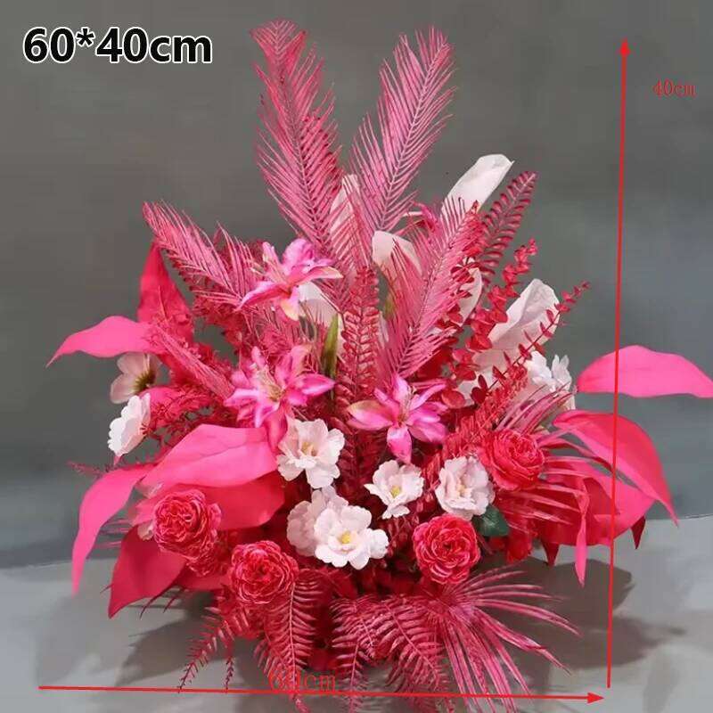 Wedding Arch Arrangement Artificial Flowers Decoration Road Leading Ground Flower Row Photo Props Stage Decor Y260130