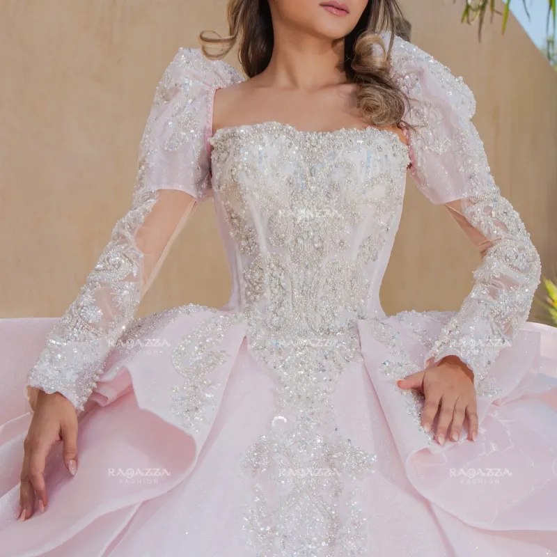 Little Bear Dress Princess Sweet 16 Dress Quinceanera Dresses Applique Flower Beading Crystal Corset Tull Party Birthday Vestidos 15 De Anos