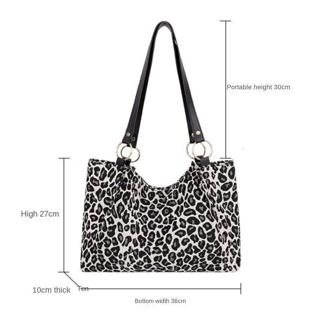 Fashion Leopard Print Casual Handbag Travel Canvas Bags Large Capacity Nylon High Quality Tote Bag for Women Z260130