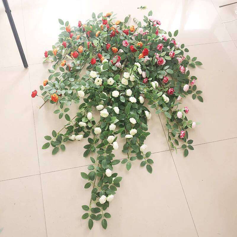 Artificial Flowers Plants Lvy Leaves Flower Rose Vine Wedding Home Garden Decoration DIY Hanging Wall Living Room Decor Y260130