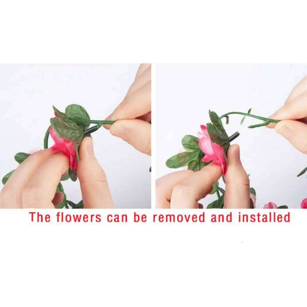 Garland Artificial Rose Hanging Fake Flower Wall Decor Vines Ivy Garlands for Wedding Party Craft W260130