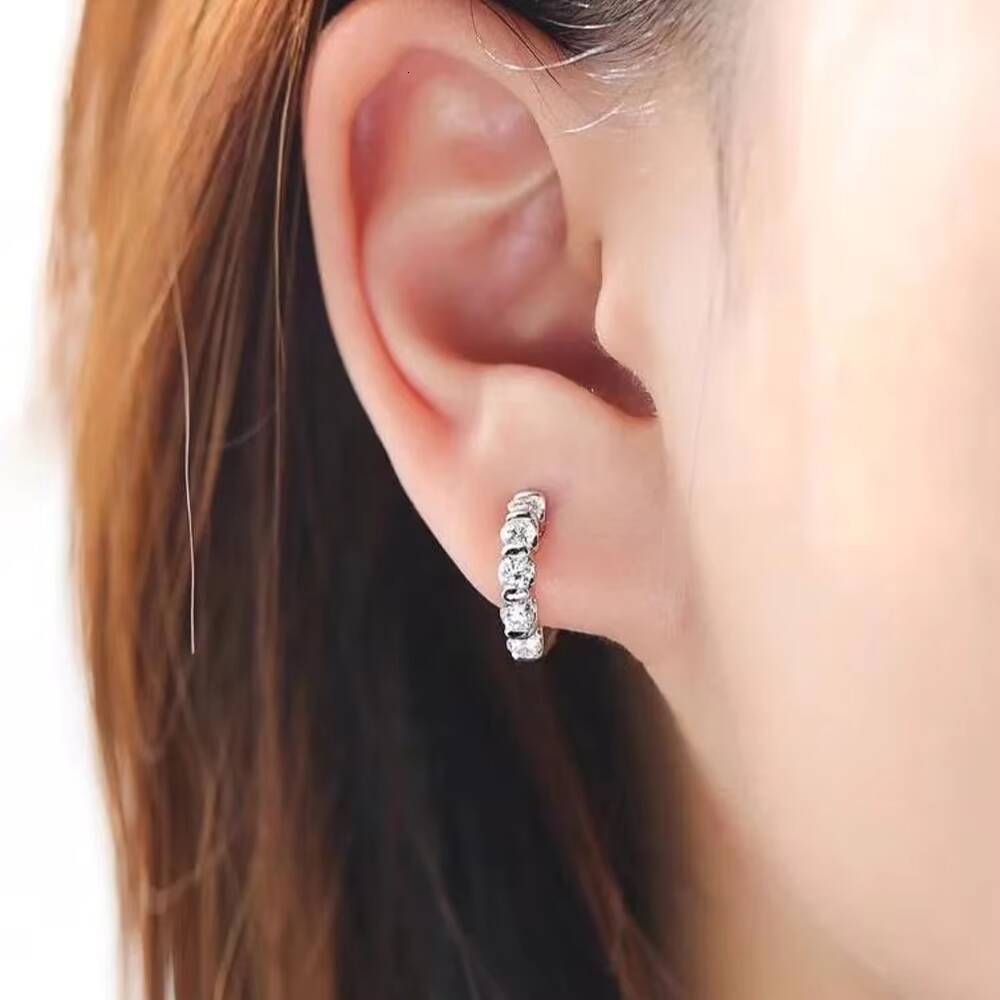 Solen Tenth Lab Grown Diamond 18k Solid Gold Click Hoop Earrings