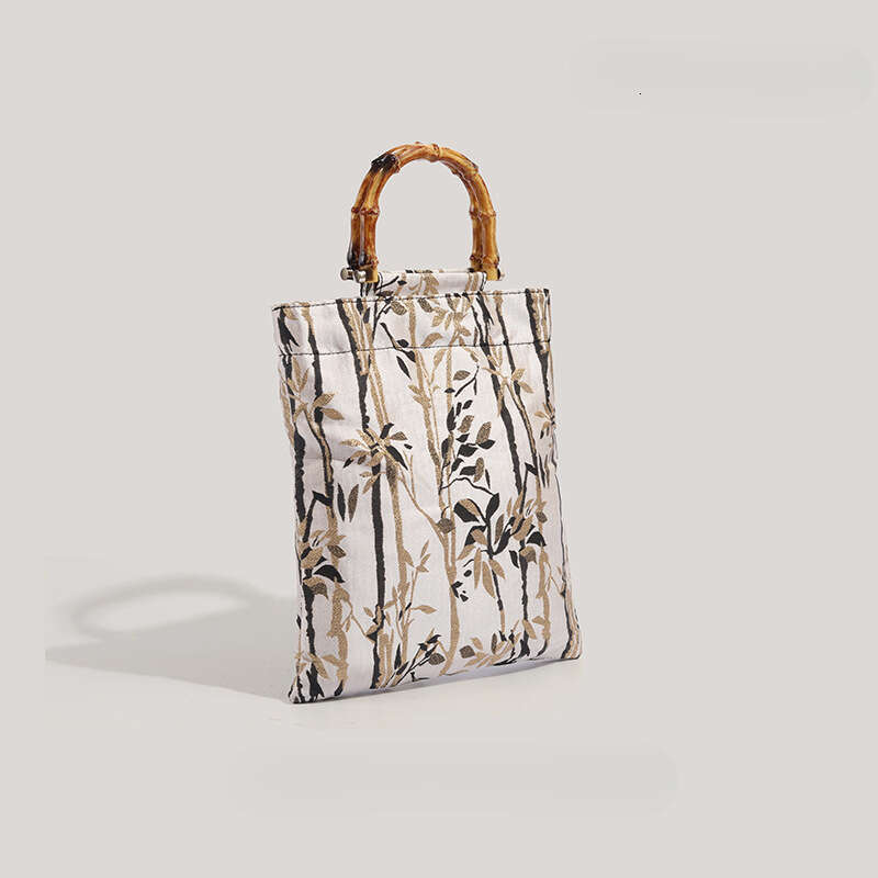 New Chinese Style Ink Series Forest Handbag Casual Niche Bamboo Knot Handheld Bag Wholesale Cross-Border Evergwish