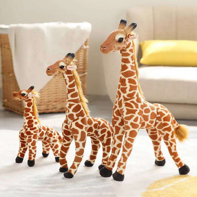 Real Life Giraffe Plush Toys High Quality Stuffed Animals Dolls Soft Room Decor35-60cm Kids Baby Birthday Christmas Gift Y260128