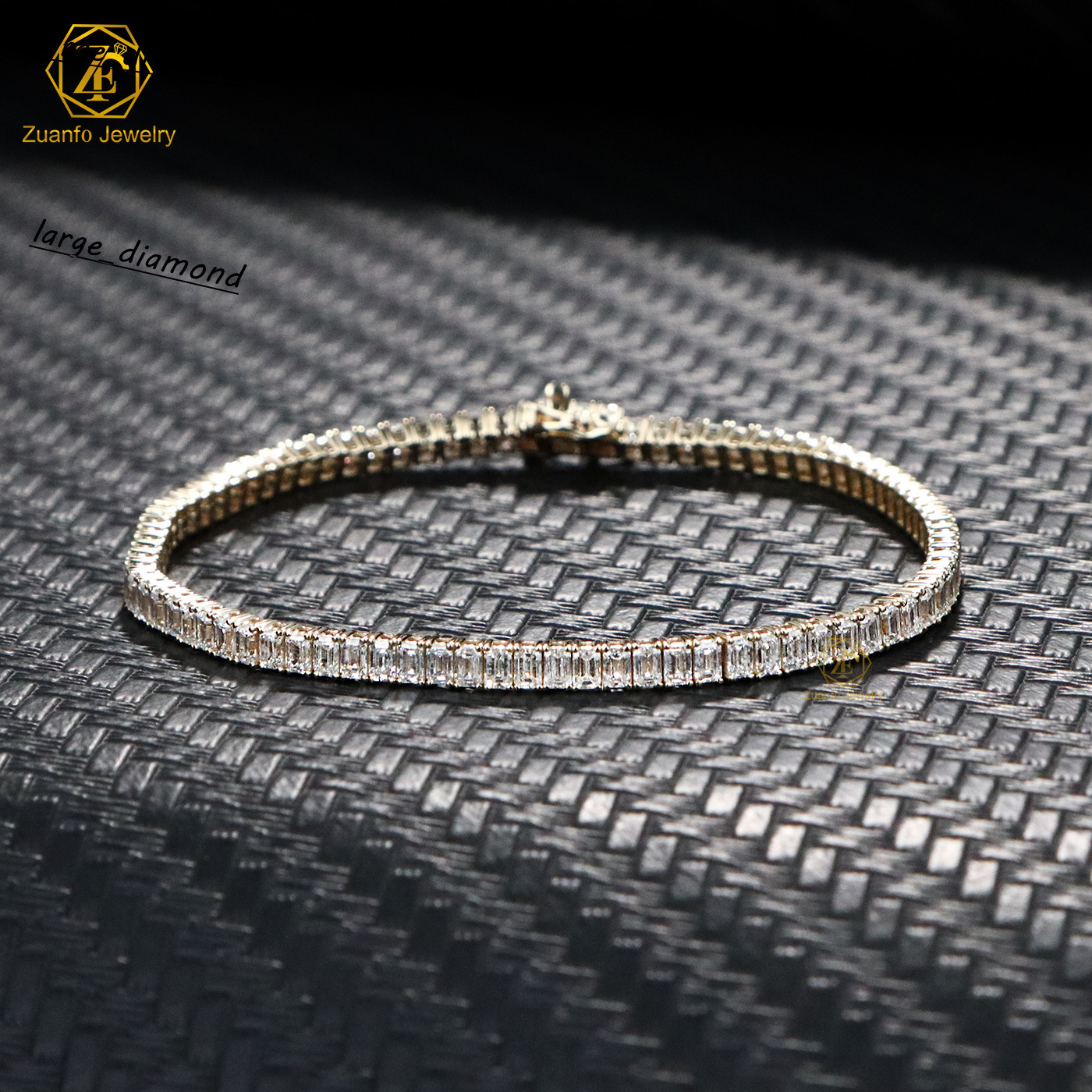 Trendy White Gold Lab Grown Diamond Tennis Bracelet for Women Emerald Brilliant Cut VVS CVD HPHT 10K 14K Gifts Parties