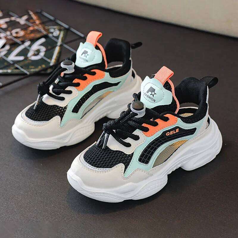 2025 Summer New Boys' And Girls' Sports Soft Bottom Hollow Frame Children's Casual Running Shoes Y260128