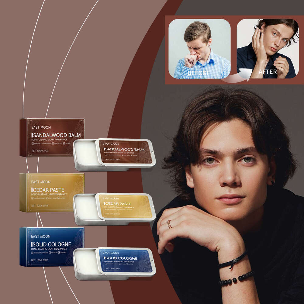 East Moon Men's Sandalwood Fragrance Portable Solid Balm Long-lasting Fresh Non-sticky S260131