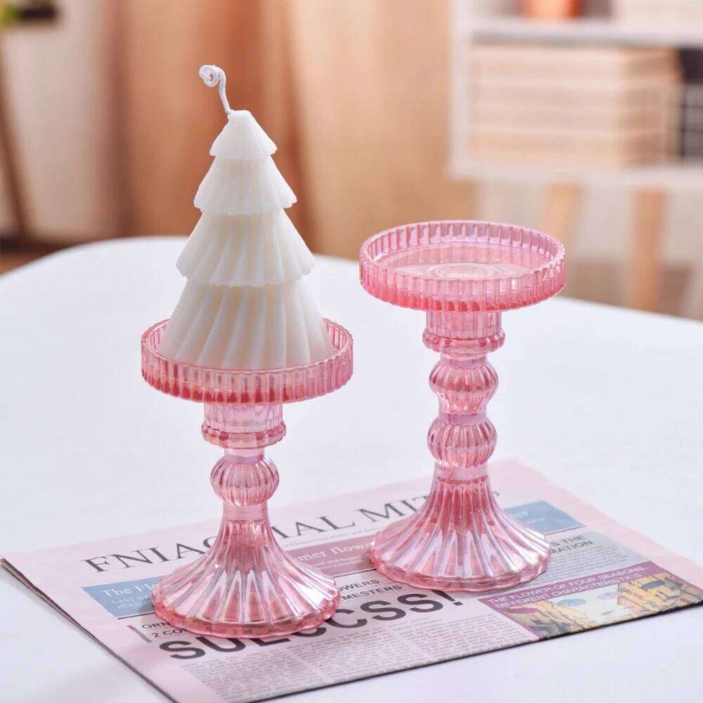 Creative High Footed Glass Candlestick Dining Wine Cabinet Decor Candle Stand Centerpiece for Table Wedding Dinning Party Y260131