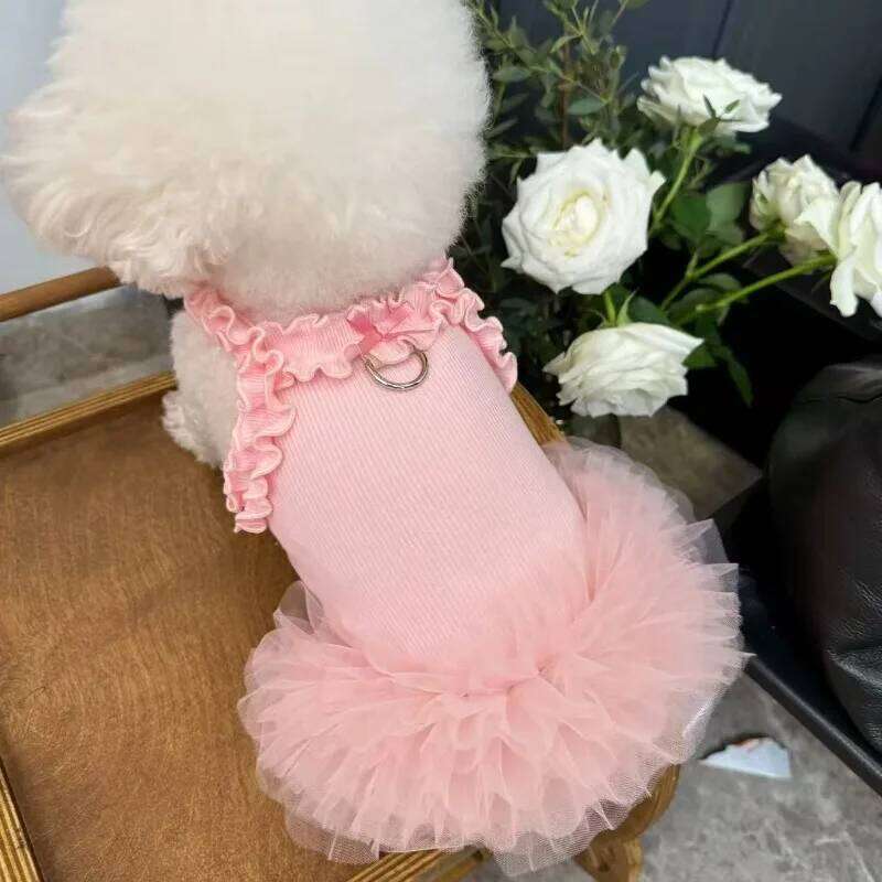 Mesh Suspender Puffy By Layer Tutu Teddy Skirt Pet Clothing Puppy Clothes for Small Dog H260129