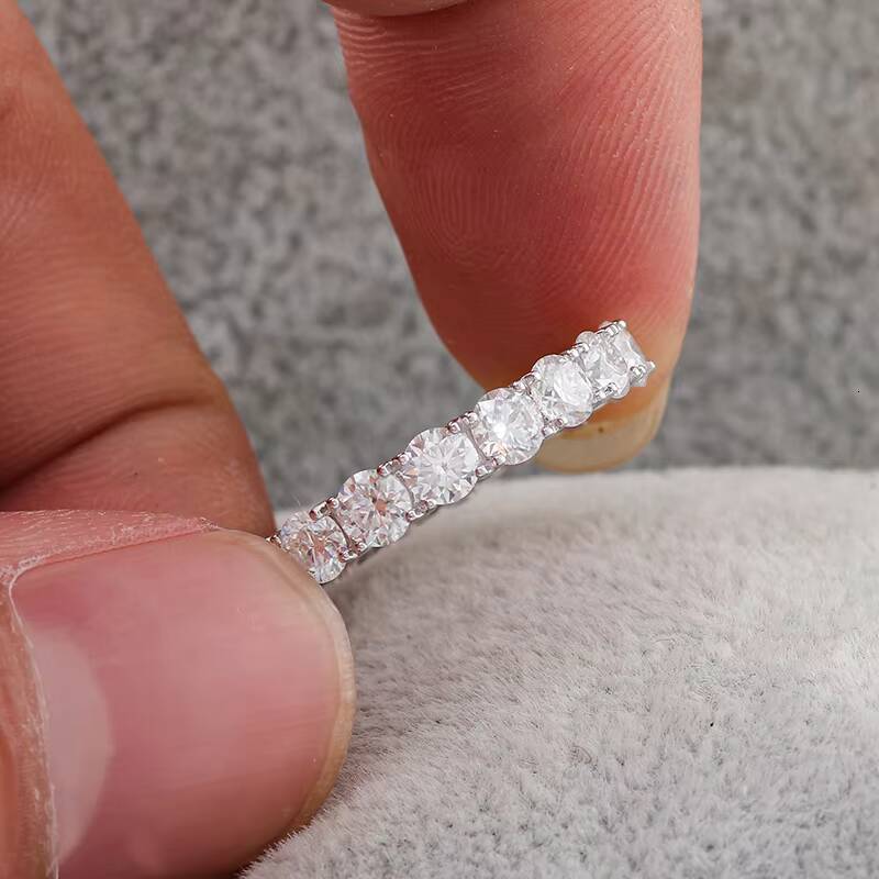 Silver d Vvs Moissanite Ring Fine Jewelry Rings Jewelry Women Hot Sale Customized Full Moissanite Ring