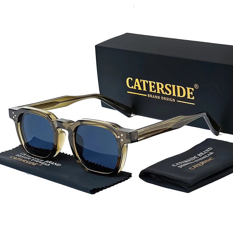 CATERSIDE Retro Punk Men Sunglasses Square Personalized Glasses Womens Fashion Party Glasses Festival Gift 2 Pieces 260126