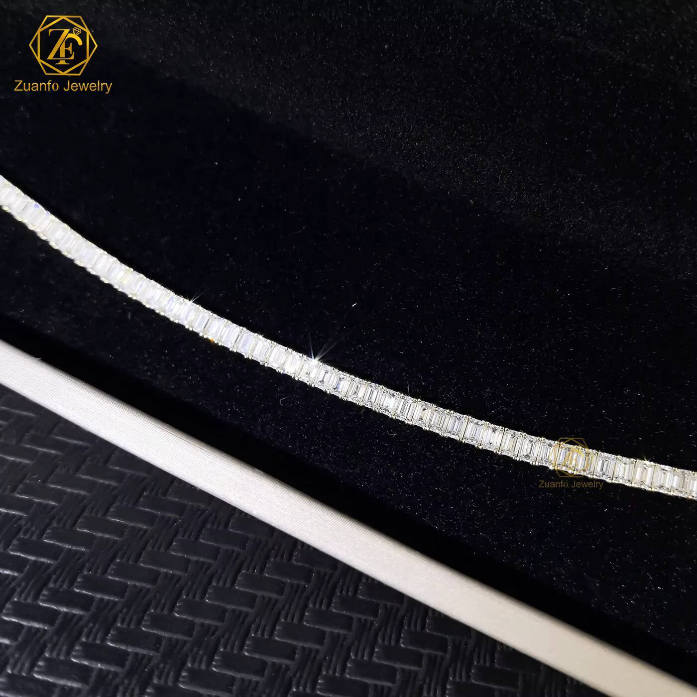 Trendy White Gold Lab Grown Diamond Tennis Bracelet for Women Emerald Brilliant Cut VVS CVD HPHT 10K 14K Gifts Parties