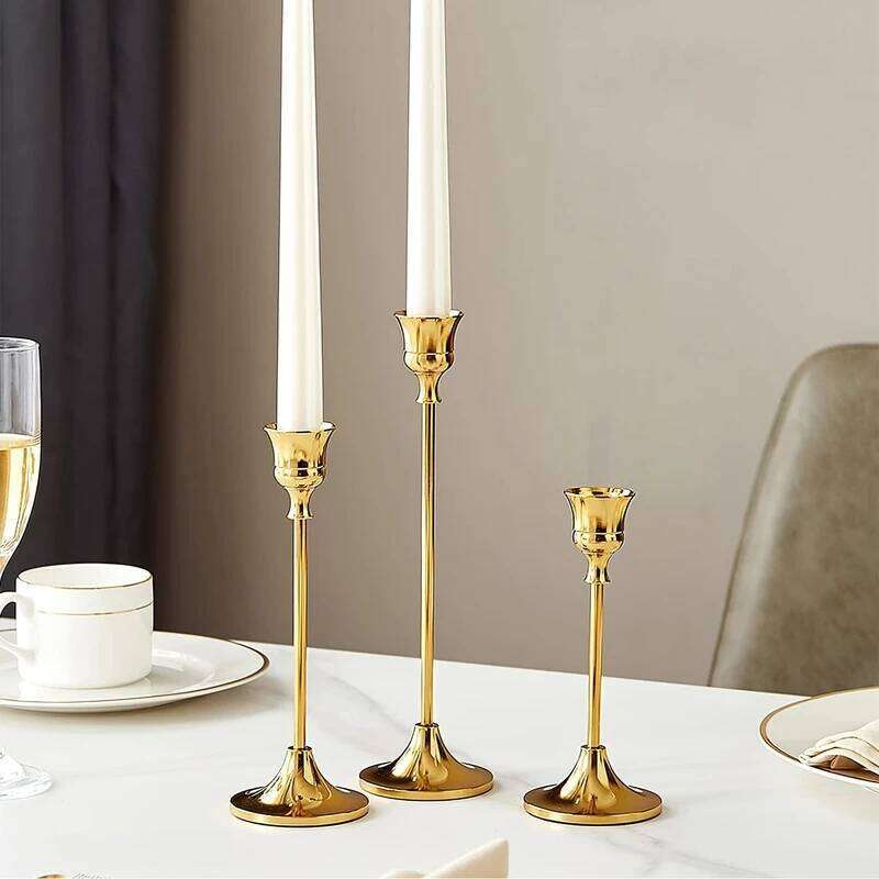 Metal Candlesticks Stand,Gold Candle Holder, Coffee Dining Table Centerpieces,Wedding Decoration,Christmas, Halloween Decoration Y260131