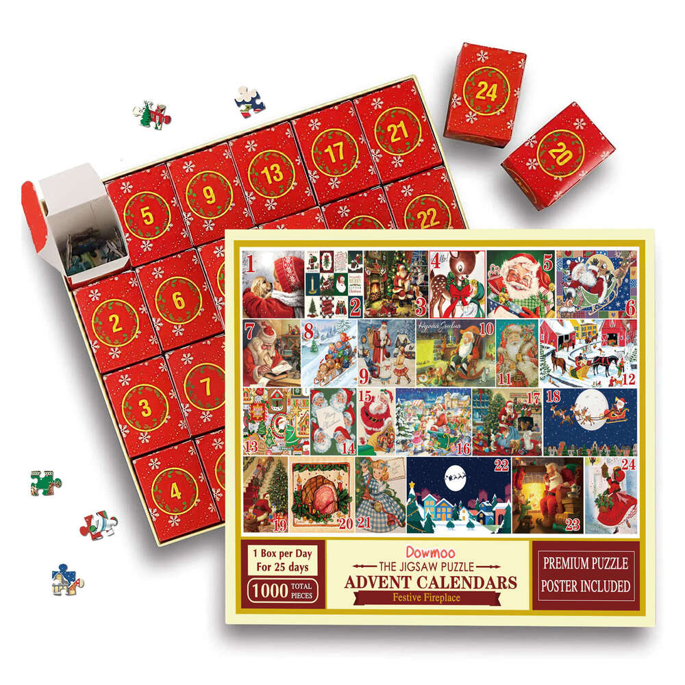 Dowmoo Advent Christmas Creative 24-Grid Countdown Calendar Blind Box Puzzle Gift S260131
