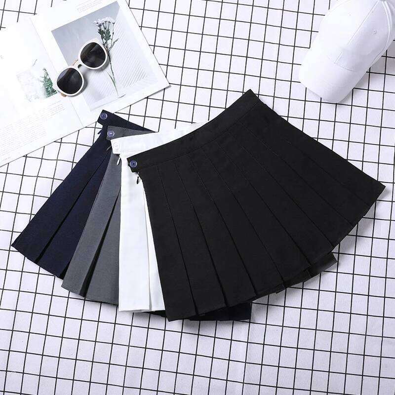 Black Skirt Pleated Egirl Eam School Girl Uniform Y2k Korean Style Kawaii High Waist Short Mini A Line Summer Women's Clothing XJ260131