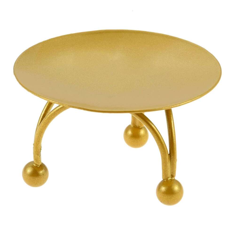 Black/gold Pillar/cup Candle Holder Round Iron Plate Candlestick Tripod Stand Decorating Wedding Festival Party Home Craft Gift Y260131