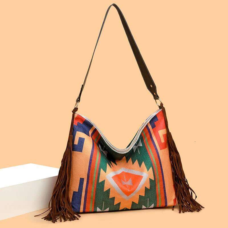 Women's Ethnic Style Large Capacity Fringe Casual Shoulder Bag