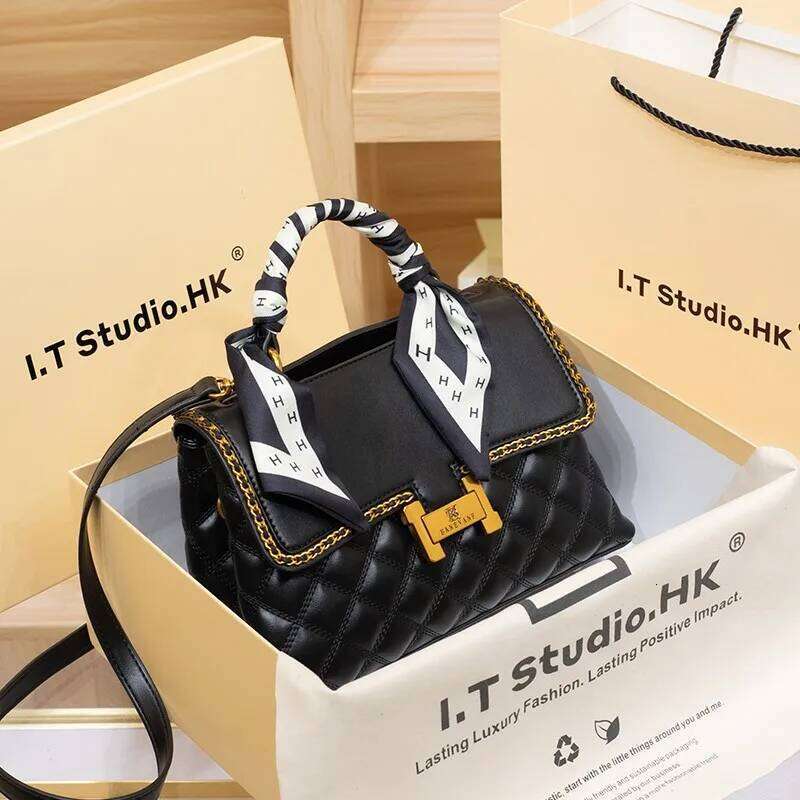 Women's diamond grid handbag, women's 2024 new spring/summer high-end small square bag, designer crossbody bag