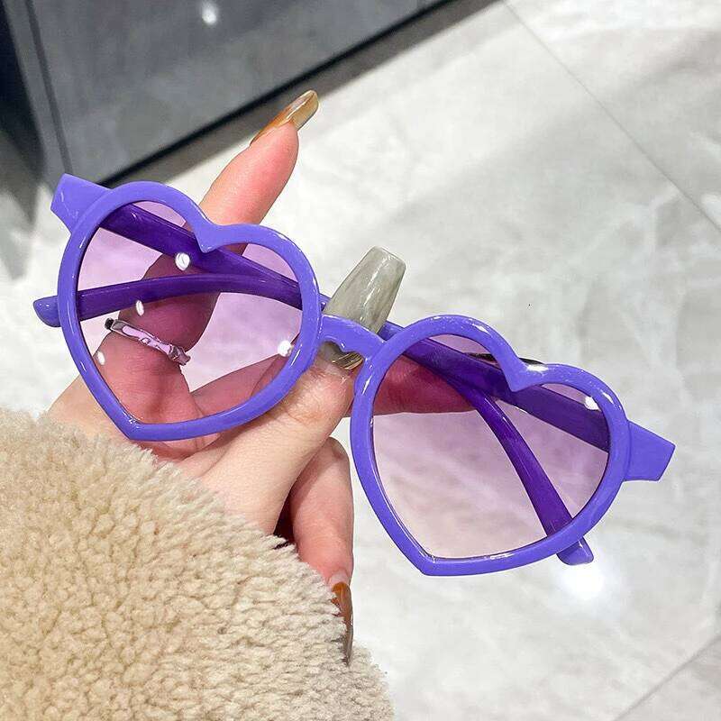 Trendy Heart-Shaped UV400 Kids Sunglasses, Candy Color Children Shades for Baby Eyewear Toddler Boys & Girls Sun Glasses H260130