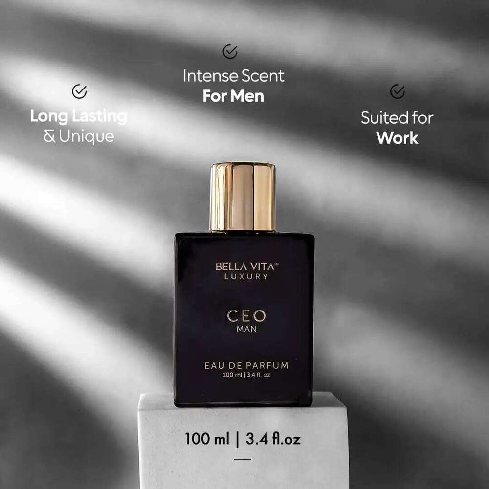 BellaVita-Long-Lasting Men's Perfume with Lemon Lavender, Tonka Vetiver and Moss Fr., Luxury, CEO Man, 3.38 fl.oz H260130