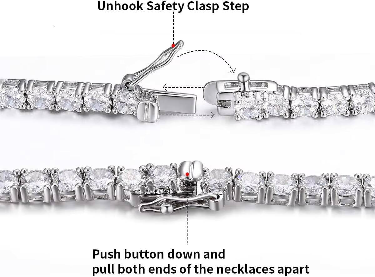 2026 Newest Hot Sale 925 Sterling Silver Tennis Chain White/Yellow/Rose Gold Plated Moissanite Charm Bracelet for Women Gift