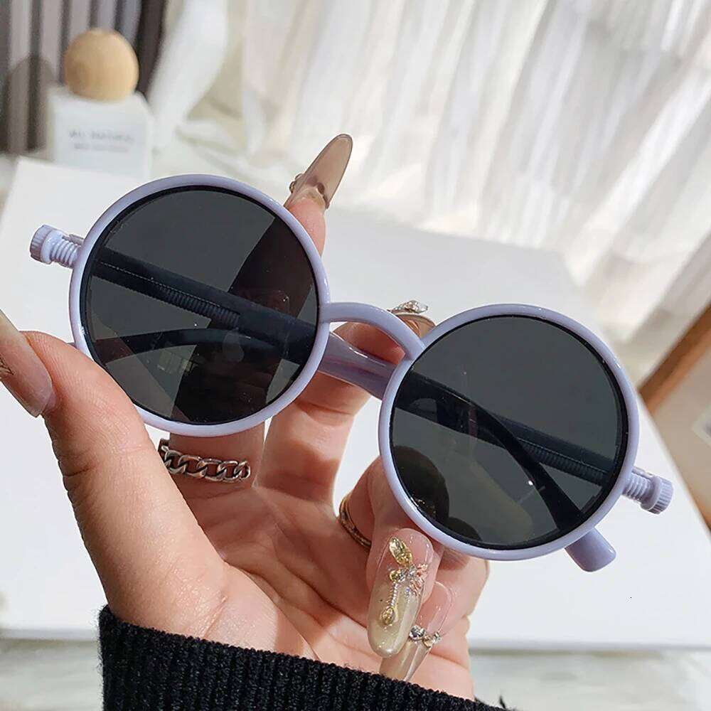 Photography Eyewear Trendy Kids Round Boys Uv400 Sun Glasses Lightweight Children'S Sunglasses For Stage Fashion H260130