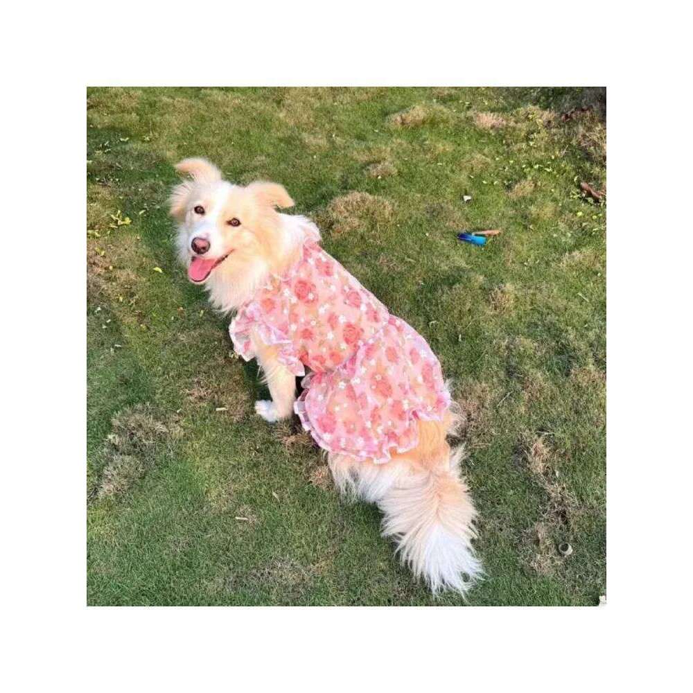 Large Dog Dresses,Lace Floral Design with Breatheable Innder Mesh,Stylish Skirts For Big Breeds,5XL dropshipping available H260129