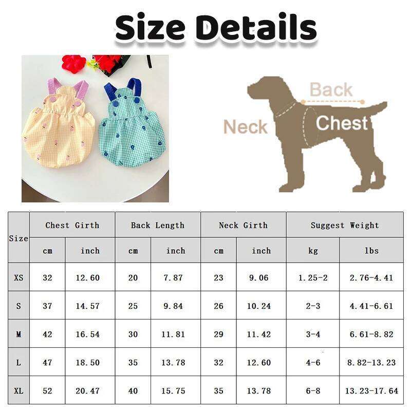 Summer Pet Lovely Plaid Print Dress Chihuahua Teddy Girl Clothes Cat Puppy Suspender Skirt Dog Costume H260129