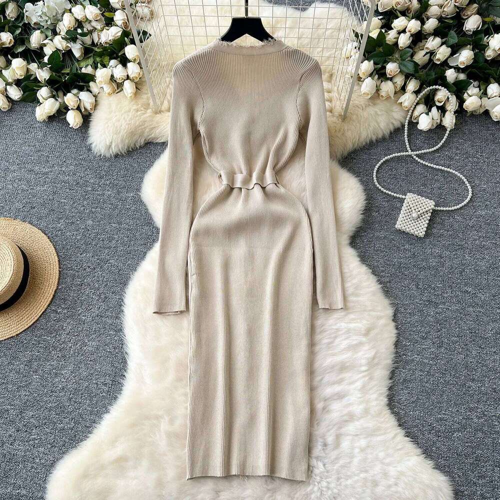 Sweater Knit Spring New In 2024 Casual Elegant Commuter Long Knitted Dress Women's Clothing XJ260131