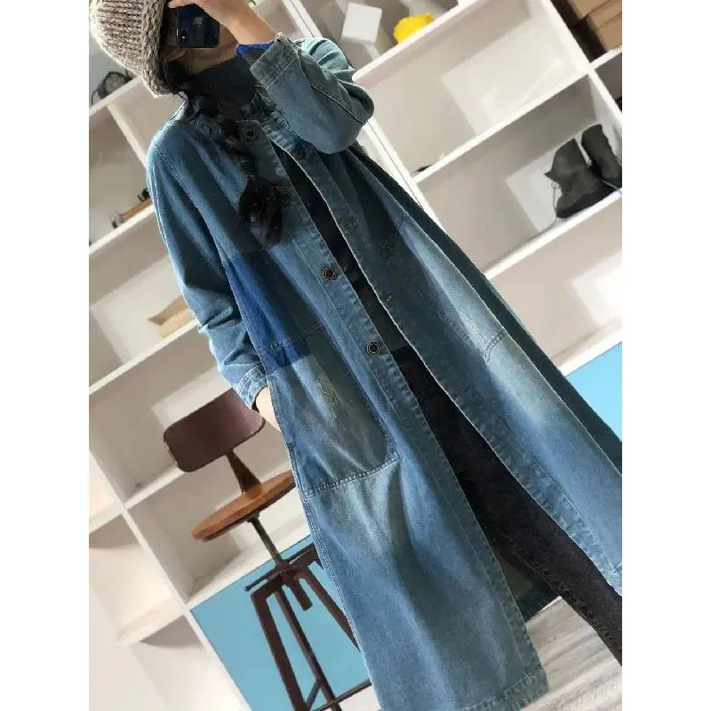 Women Denim Jacket 2025 Spring Autumn Loose Comfortable Casual Lady Cowboy Coat Retro Temperament Female Windbreaker Outerwear 260120