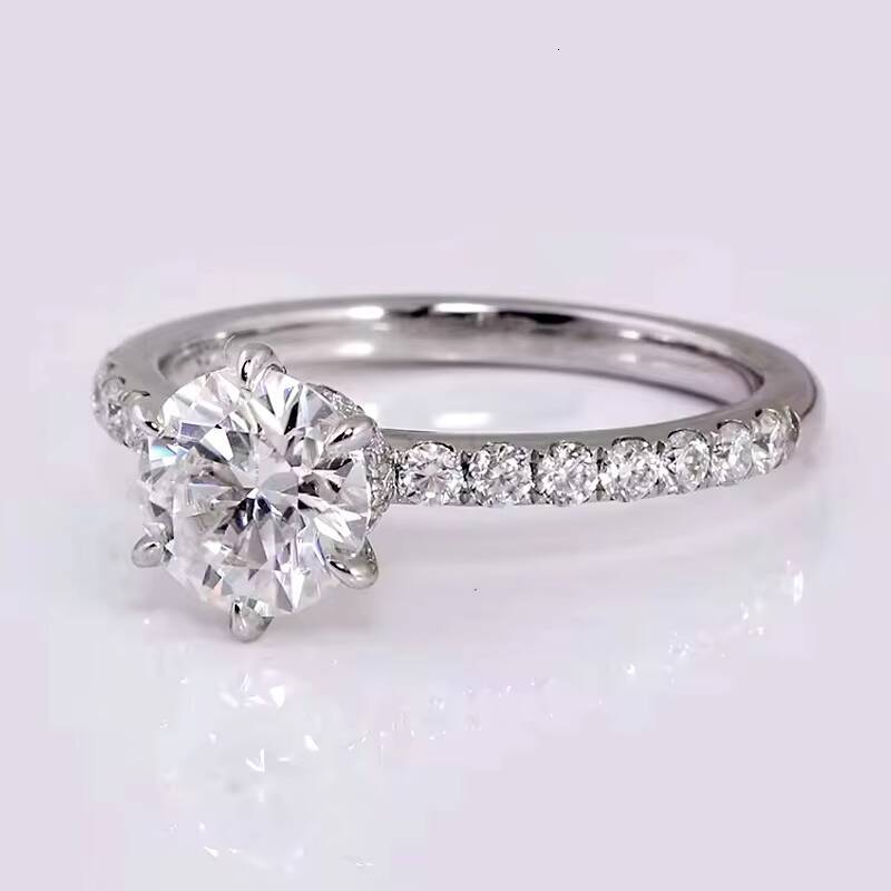 2025 New Arrival Real Pure 18k Gold Diamond Ring Moissanite Ring Engagement Ring Wedding Jewelry Customization Factory