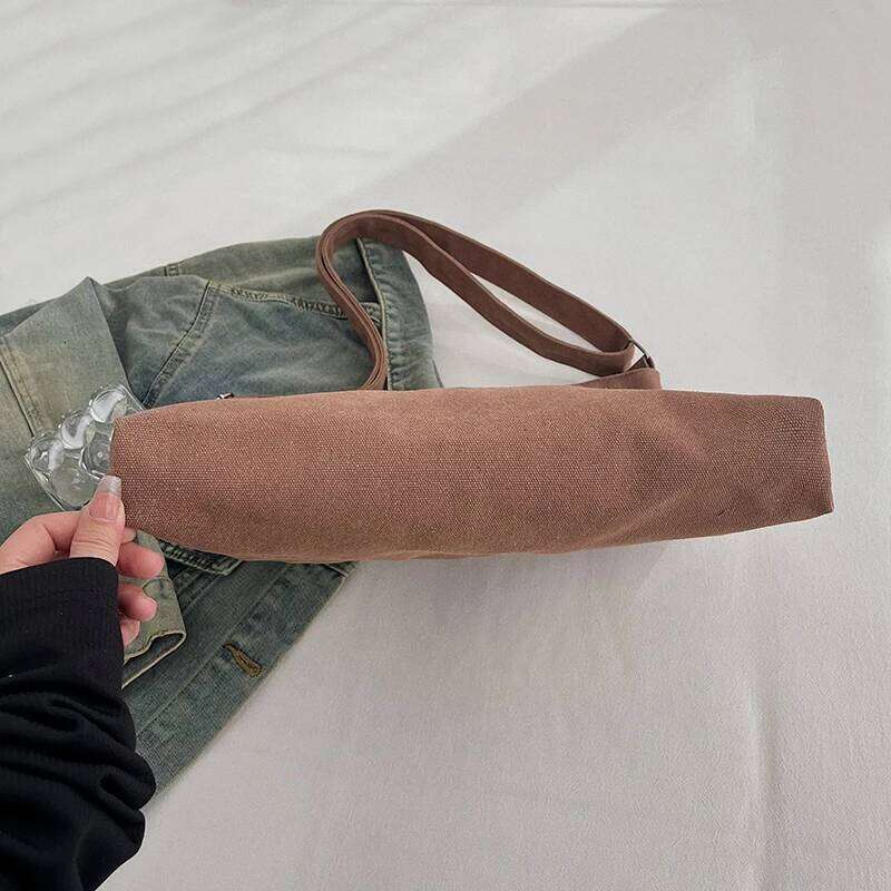 Canvas large capacity crossbody zipper handbag, tote underarm shoulder bag, women's commuting bag