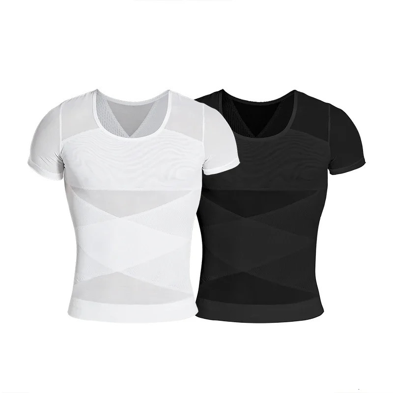 CXZD Mens Compression Shapewear Vest Undershirt Tank Top Workout Shirts Tummy Slimming Abdomen Body Shaper Waist Trainer Tops 260108