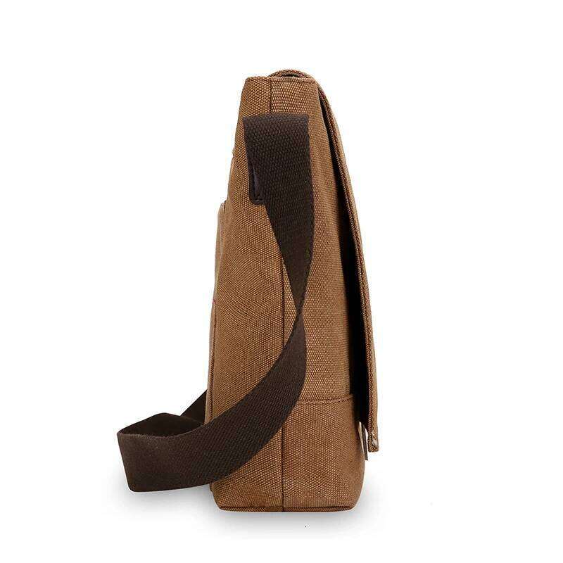 Men's canvas casual flip-top shoulder bag