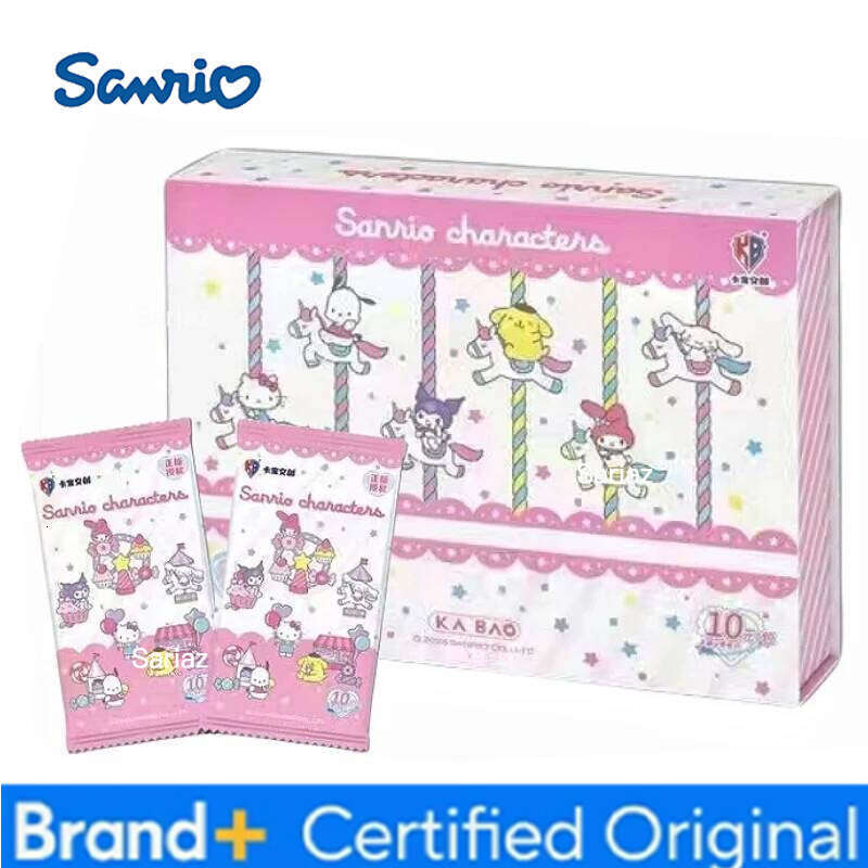 Sanrio Original Box Cartoon Cute Characters Kuromi Kitty Cinnamoroll Melody Collecting Hobbies Star Card Children's Gift H260130