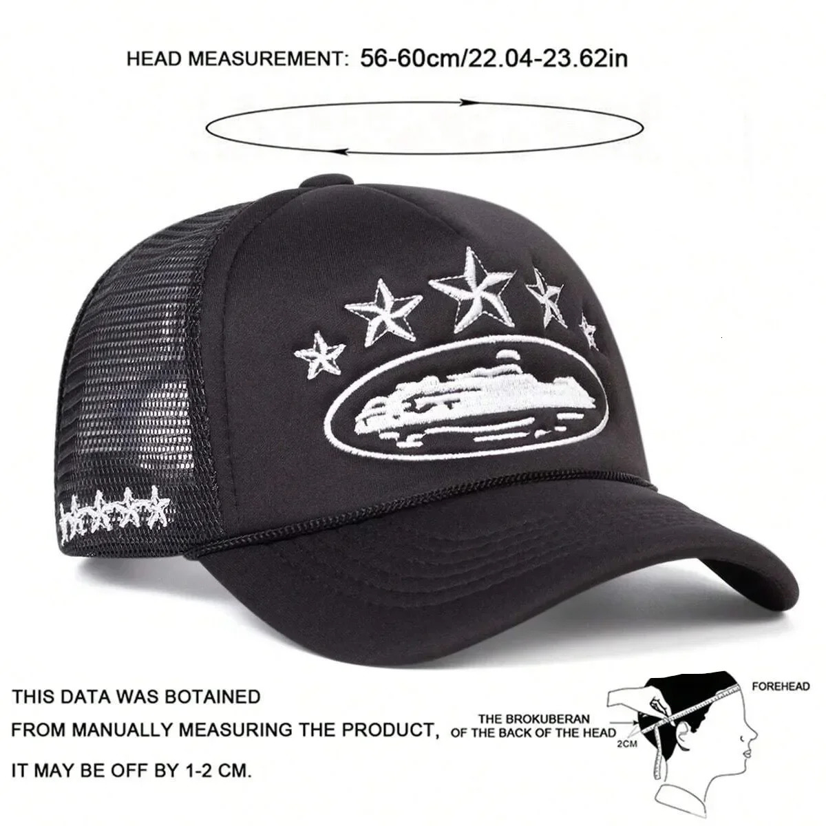 Unisex Men Women Cap Pentagram Embroidery Baseball Net Caps Spring Summer Outdoor Adjustable Casual Hats Sunscreen Hat 260120