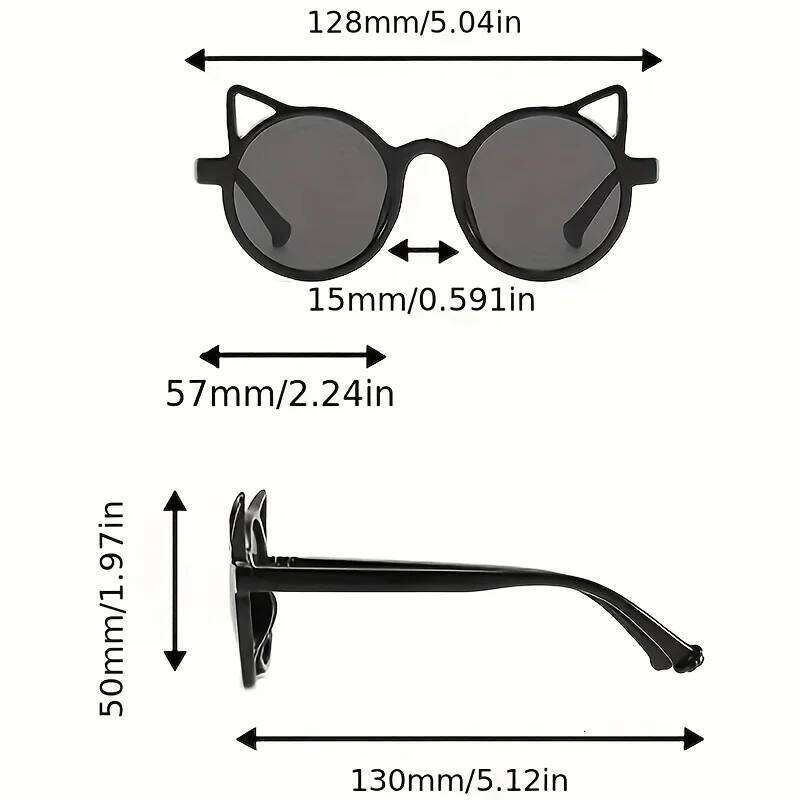 3PCS Cute Kitten Ear Cartoon Outdoor Sun Protection Children Sunglasses Classic Kids Eyewear Girls Boys Sunshade H260130