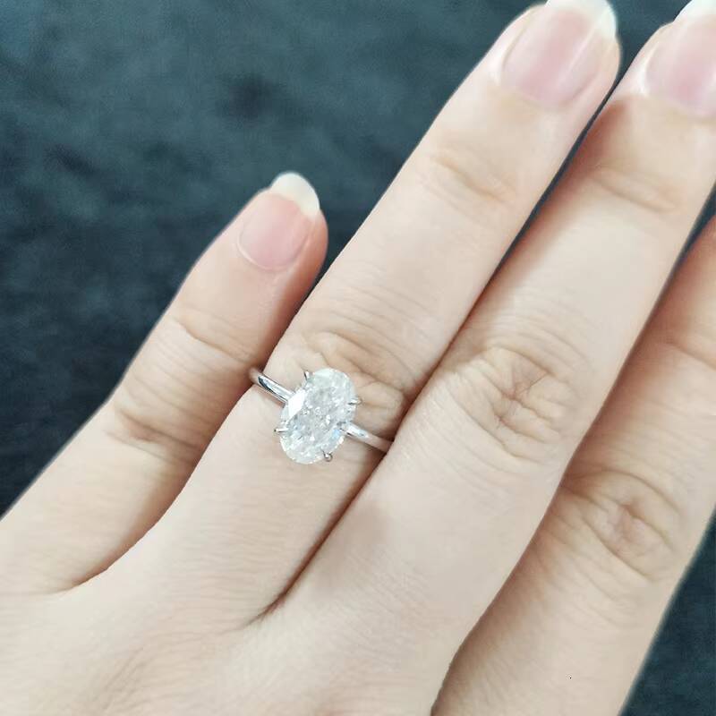 Starsgem Wedding Jewelry Oval Cut Moissanite Ring 14k Gold Jewelry