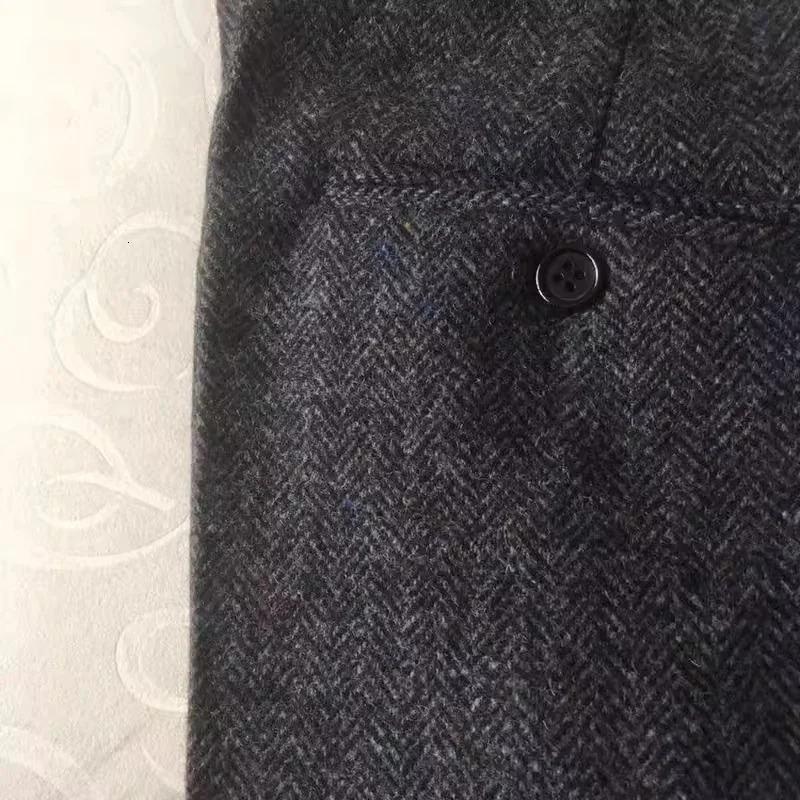 AmericanStyle Retro Tweed HighWaisted Herringbone Wool Casual StraightLeg Mens Trousers for Autumn and Winter in Large Sizes 260120