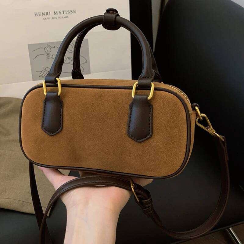 Korean Version Autumn Winter New Retro Frosted Versatile Shoulder Fashion Pillow Women's Bag Boston Leopard Handbag XJ260131