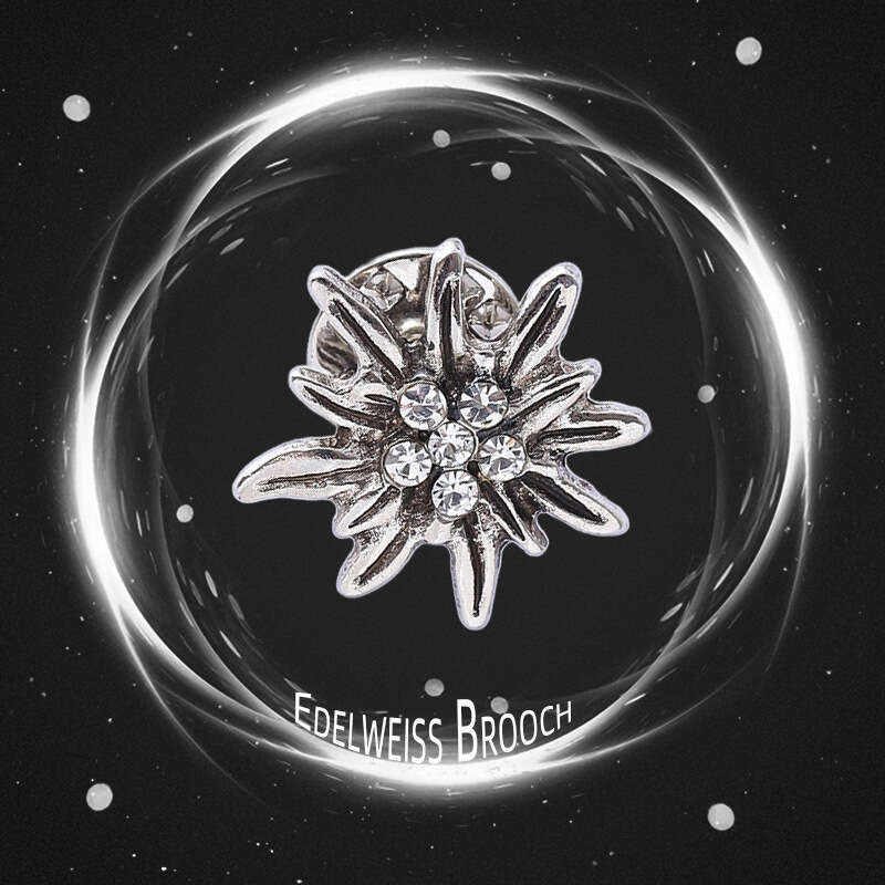 Cross-Border Edelweiss Thistle Pin Retro Decoration High-End Versatile Fashion Design Flower Multi-Functional Brooch Trend