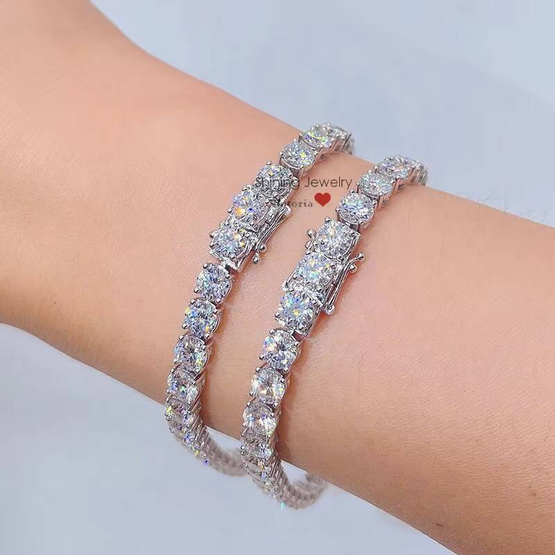 Ready to Ship 5mm 50 Points Hip Hop 10k Gold Moissanite Tennis Bracelet