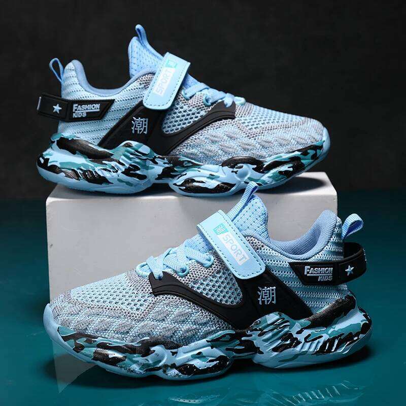 Children's Sports 2025 New Spring Mesh Breathable Comfortable Fashion Soft Sole Anti Slip Casual Running Shoes for Kids Y260128