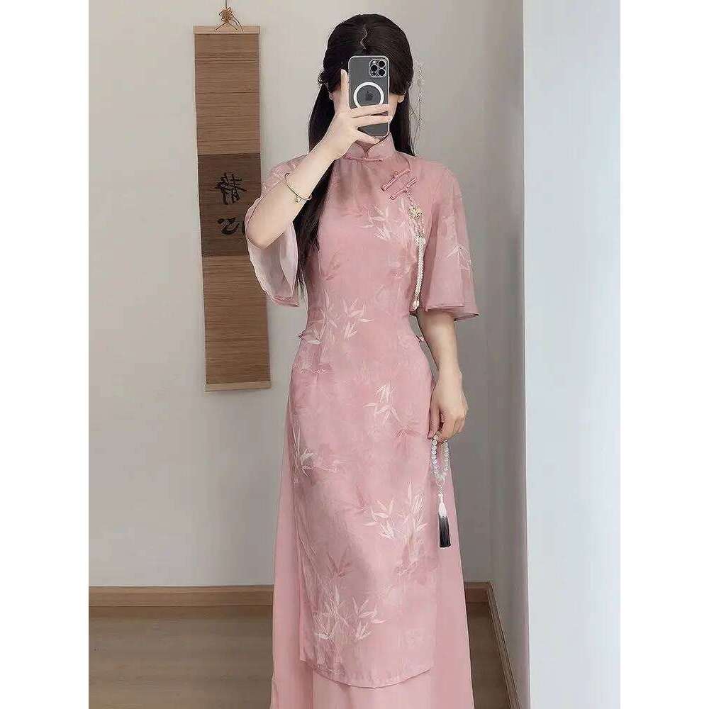 Chinese Pink New And Slim Summer Dress