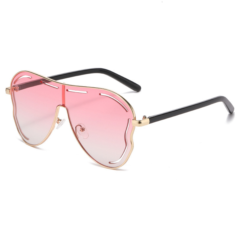 Uv Protection New Y2K Chic European And American Style One-Piece Large Frame Toad-Shaped Sunglasses Personality Outdoor Hollow Y2k Lenses