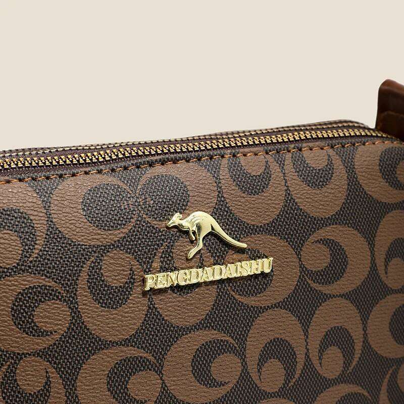 New women's handbag, trendy fashion, retro letter print, top-handle and shoulder versatile casual crossbody bag, mom bag