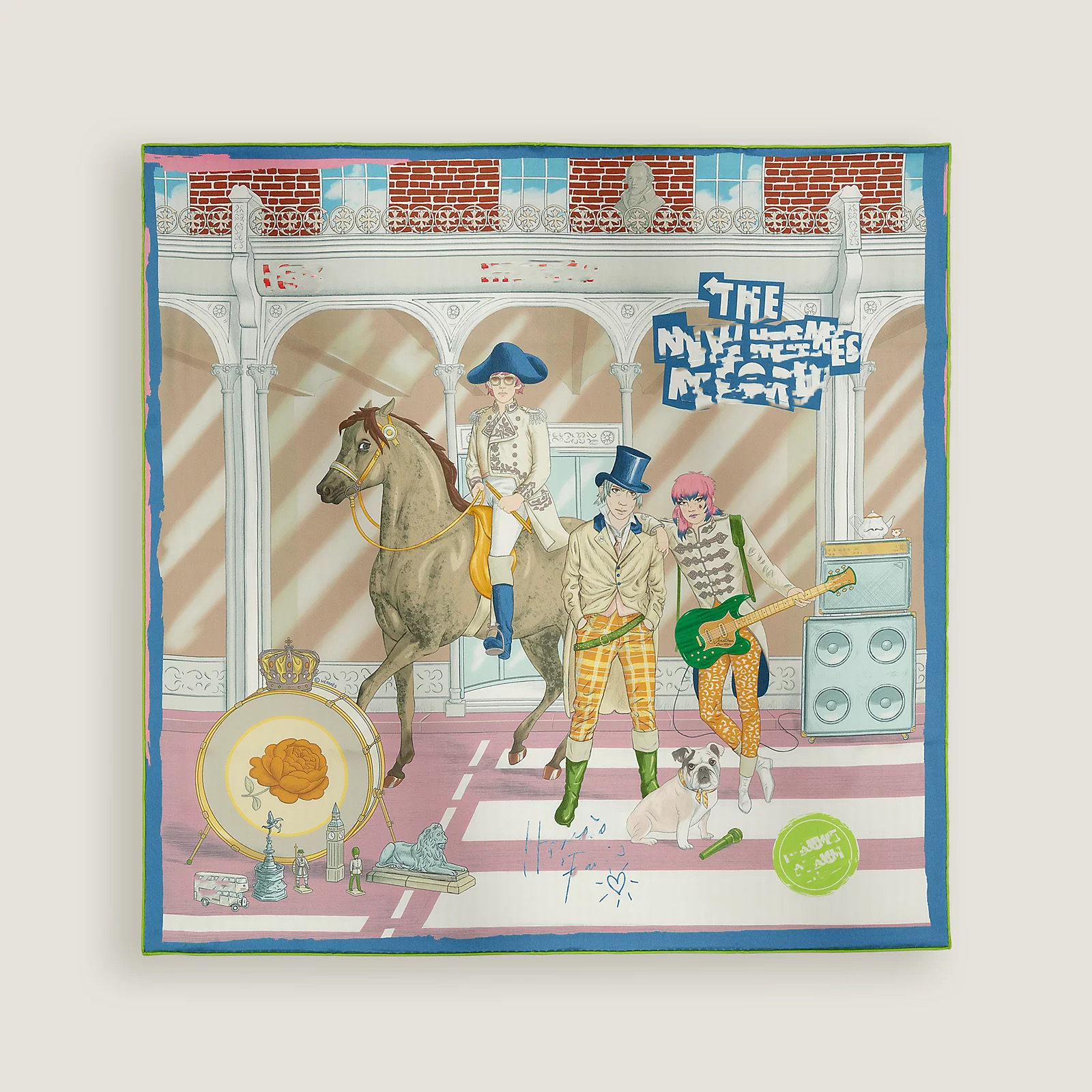 H984329S 03 New Designer Letters Print Floral Silk Scarf Headband Women Geometric Square Handle Bag 70cm