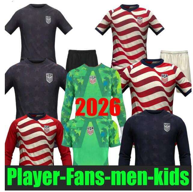 2026 PULISIC MCKENNIE Football USA Jersey 26 27 ERTZ ALTIDORE PRESS WOOD MORGAN LLOYD 2025 2026 America Football Shirt United States Camisetas USMNT PLAYER Men Kits